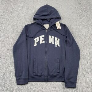 University of Pennsylvania PENN Hoodie Womens Large Navy Full Zip RedShirt